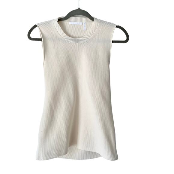 Helmut Lang Cutout Ribbed Knit Ivory Crean Tank size small - Picture 3 of 5